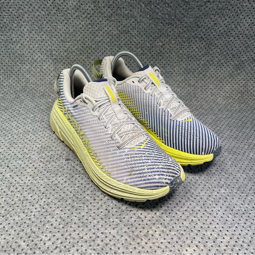Hoka One One Rincon 2 Grey Neon Running Shoes Size 8.5 Women’s - Picture 5 of 10